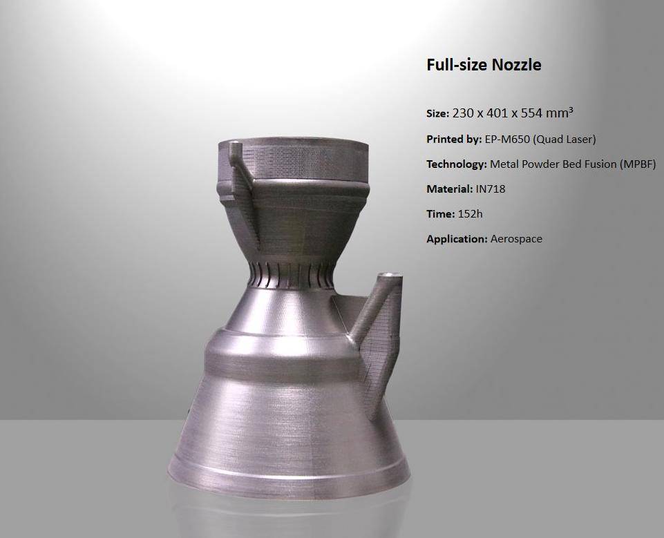 Full-size nozzle printed by Eplus3D EP-M650